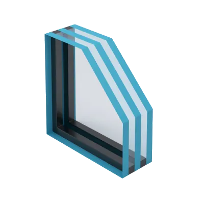 Cut-away illustration of an insulated glass unit showing two panes and a spacer bar